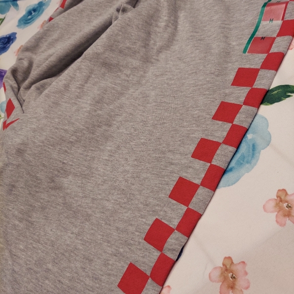 Women's  Wide Leg Graphic Check sweatpants - gray - Picture 3 of 5